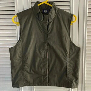 Dockers Vest Green Navy  Women Size Petit Medium
